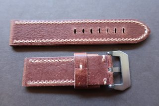 Cinturino da 24mm in pelle spessa color Terra per Panerai