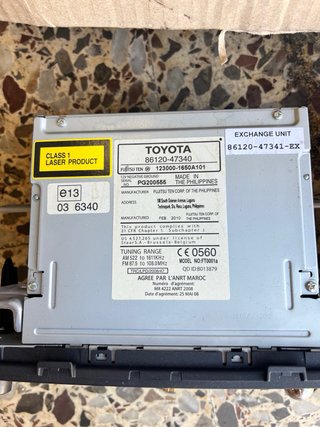 Radio para toyota prius 86120-47340