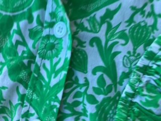 Vestido verde y blanco estampado