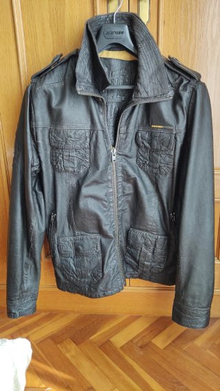 Cazadora Superdry Cuero Marrón XXL