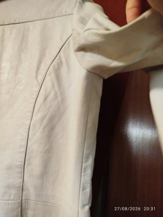Chaqueta 3/4 Piel Bershka Talla S Beige