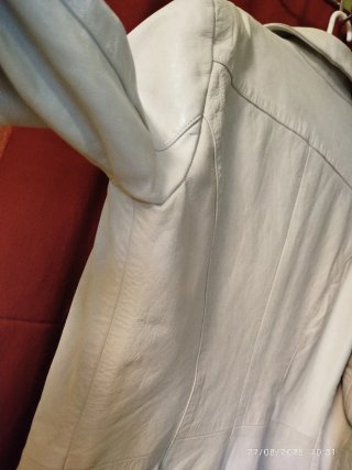 Chaqueta 3/4 Piel Bershka Talla S Beige