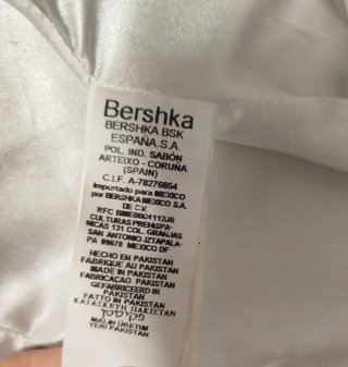 Chaqueta 3/4 Piel Bershka Talla S Beige