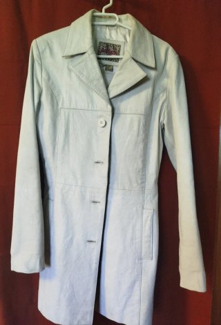 Chaqueta 3/4 Piel Bershka Talla S Beige