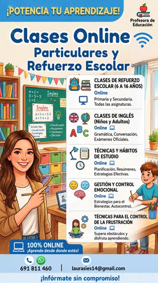 Clases de refuerzo escolar online