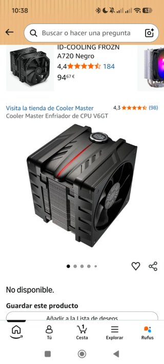 Cooler Master V6Disipador CPU ventiladores corsair
