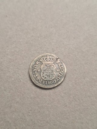 Medio Real Columnario 1754 Fernando VI México