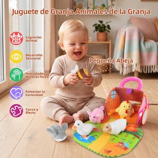 NUEVO Granja Peluche Bebé 6 Animales Montessori