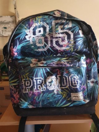 Mochila escolar con estampado tropical