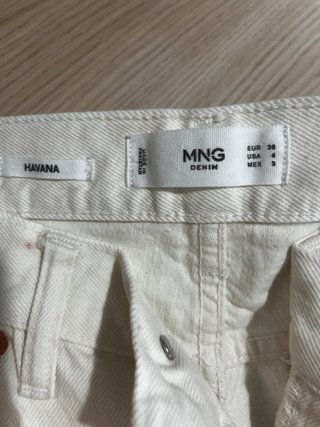 Pantalón blanco MNG Denim T36