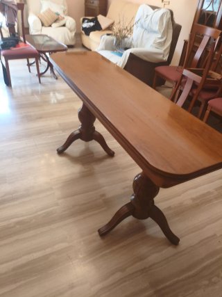 Mesa extensible de libro de madera