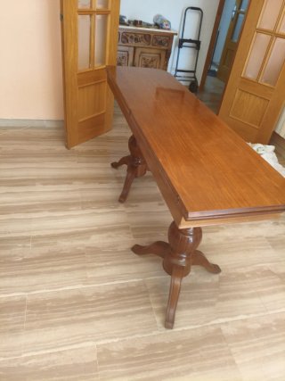 Mesa extensible de libro de madera