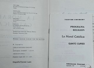 Libros de texto de RELIGIÓN bachillerato años 1970