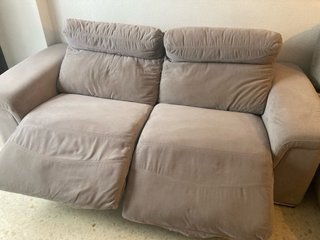 Sofá 3 plazas reclinable  beige/gris tela