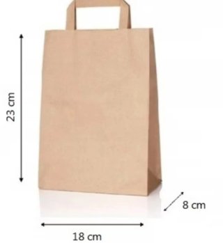 25 Bolsas Papel Kraft Marrón 18x8x23 cm