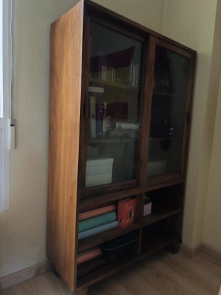 Armario auxiliar Banak madera y cristal