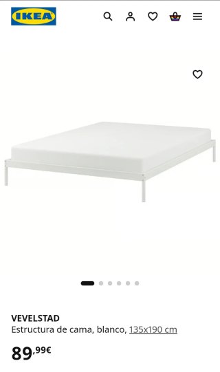 Estructura Cama IKEA VEVELSTAD 135x190 Blanca