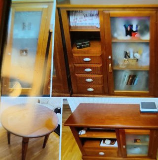 Muebles de madera color cerezo,conjunto 160€