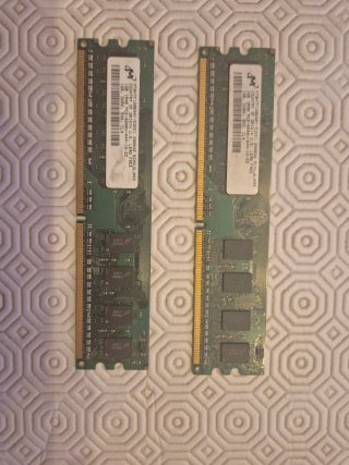 2x Tarjetas Memoria DDR2 1GB Micron PC2-4200