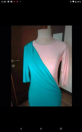 Vestido midi Bicolor en licra. Talla Única