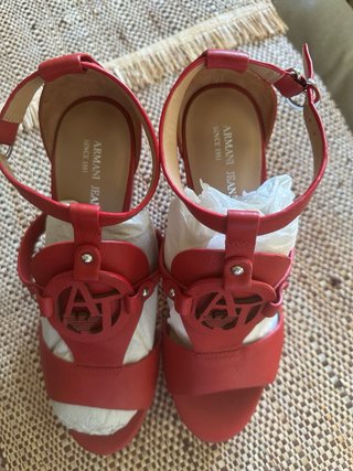 Sandali Emporio Armani Pelle Rossa Tg 38