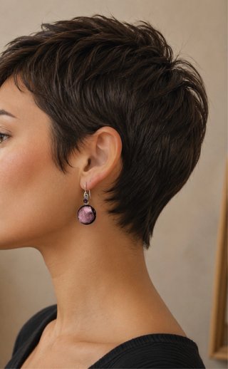 Pendientes morados y plateados