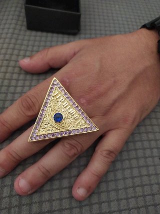 Anillo Iluminación bañado en oro 14k
