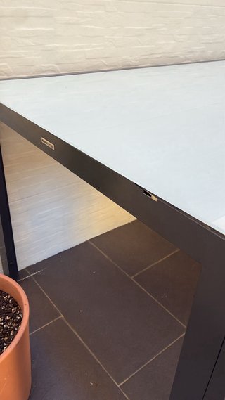 Mesa de jardín cristal y acero