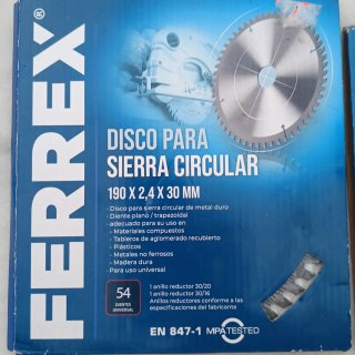Discos de sierra Ferrex 190mm