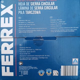 Discos de sierra Ferrex 190mm