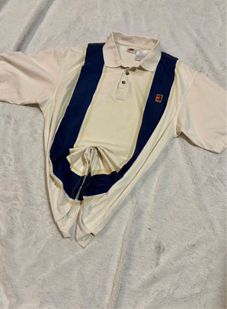 Polo Nike Vintage Beige y Azul Talla M