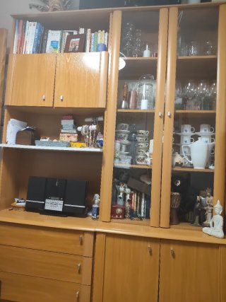 Librería de madera y cristal
