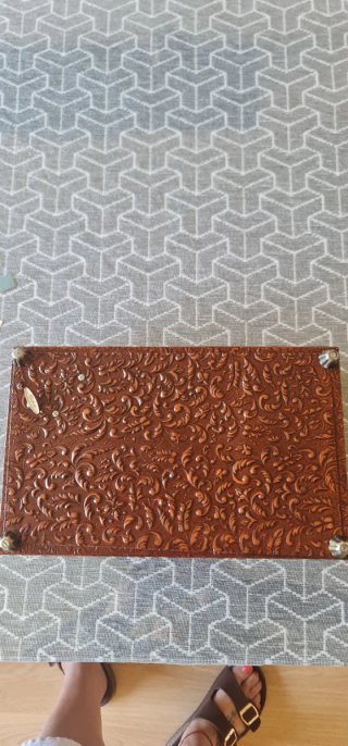 Scatola di sigari in legno e cuoio 1940