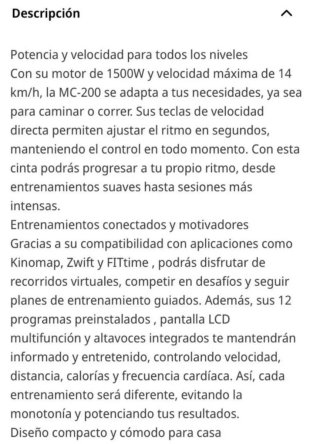 Cinta de Correr FITFIU FITNESS MC-200 Negra