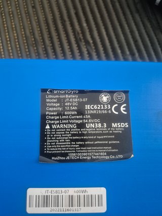 Batería SmartGyro JT-ESB13-07 48V 600Wh 12.5 ah