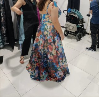 Vestido fiesta floral azul