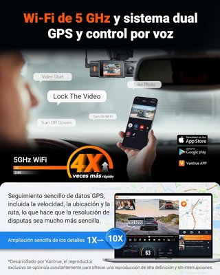 Vantrue N4S Triple Dashcam 3 Canales