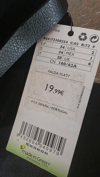 Falda midi Mango negra entallada. Sin estrenar.