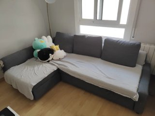 Divano letto a tre posti Ikea Friheten grigio