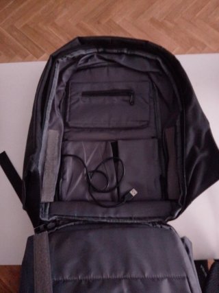 Mochila portátil negra antirrobo