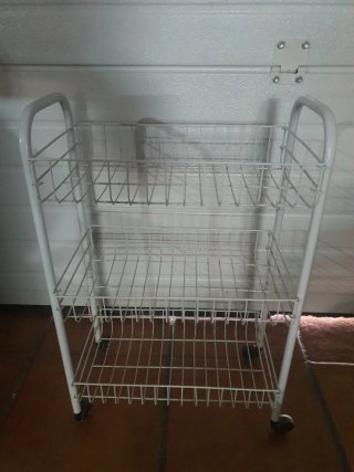 Carrito organizador metálico blanco