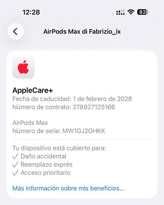 AirPods Max 2 type C Apple Care hasta 2028