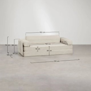 Sofá cama Sklum Paoly 2 plazas pana verde