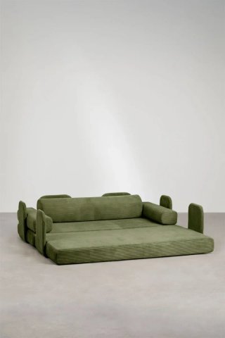 Sofá cama Sklum Paoly 2 plazas pana verde