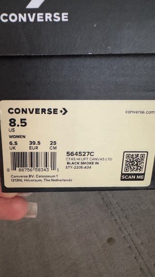 Converse All Star Zapatillas Negras Talla 39,5