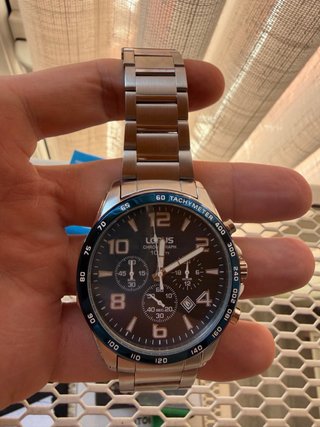 Reloj Lorus Cronógrafo VD53 Plata y Azul