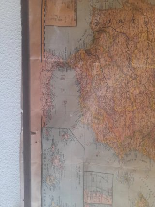 Mapa antiguo España y Portugal Paluzie