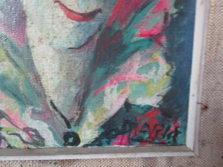 Dipinto olio clown anni '50