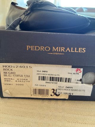Mocasines Pedro Miralles Talla 38 Mujer Negro
