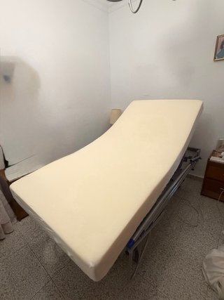 Cama articulada con colchón y sillas